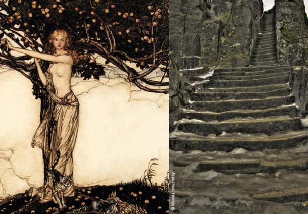 The Nordic goddess Freyia and the archaeological site of Externsteine