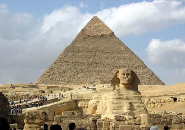 A Pirâmide de Quéfren e a Grande Esfinge de Gizé. (CC BY-SA 3.0)