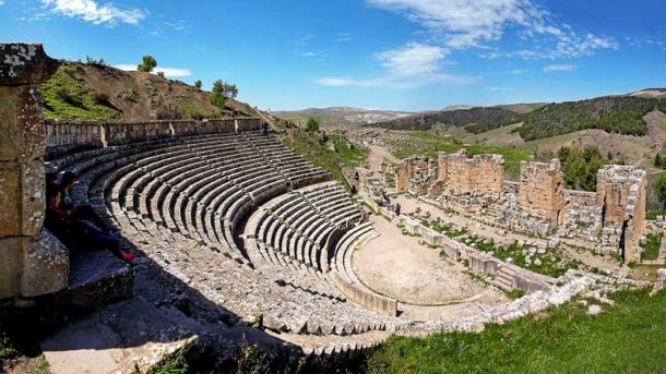 The Roman theatre of Djémila (Public Domain)