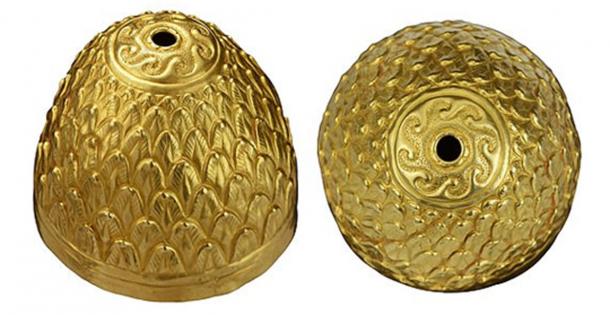 The Scythian ritual vessel is in the shape of a cone and is decorated with what appears to be a leaf design (Timeline / Fair Use)