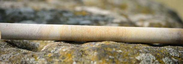 The Stonehenge core kept by Van Moppes employee Robert Phillips, now presented to English Heritage. (Image: English Heritage)