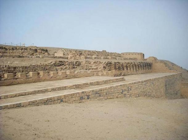 The Templo del Sol (Temple of the Sun) at Pachacamac, Lima, Peru. 