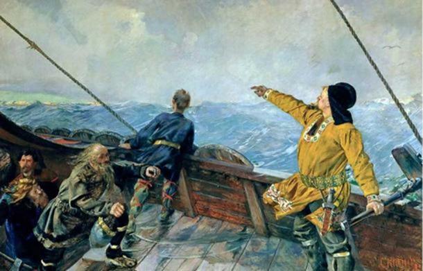 The Vikings were known to be master seafarers. Leiv Eiriksson Discovers America by Christian Krohg, 1893  (public domain)
