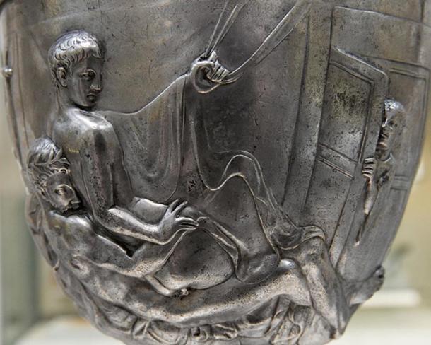 The Warren Cup, portraying a mature bearded man and a youth on its