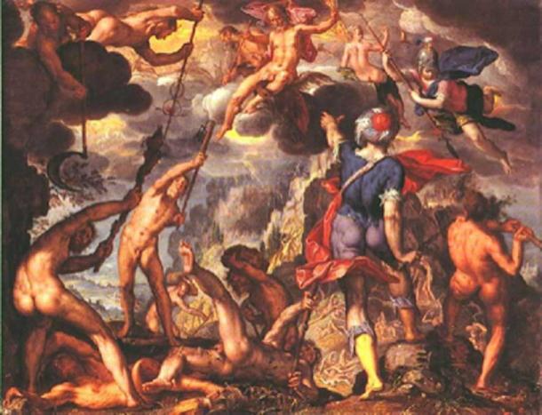 The battle between the gods and the Titans. (JarektUploadBot / Public Domain)