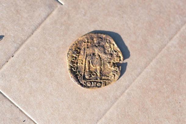 The coin recently unearthed at Sandby Borg.