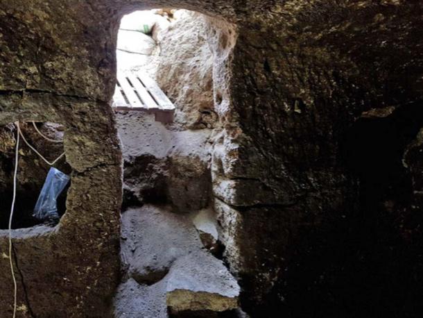 The entrance to the cave in the Galilean village of Eilabun. Credit: Israel Antiquities Authority