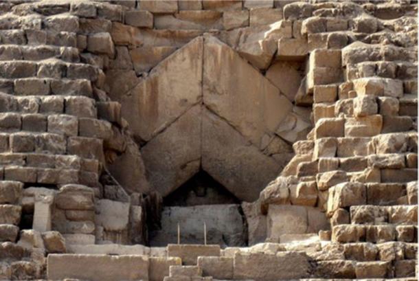 The 'entrance' to the Great Pyramid that was entered in 832 AD. 