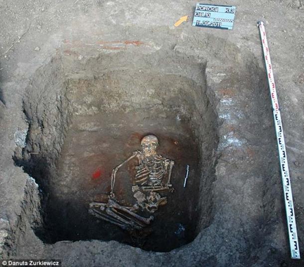 The female skeleton was found in Dniester, Ukrain in 2016. (Danuta Żurkiewicz/Adam Mickiewicz University)