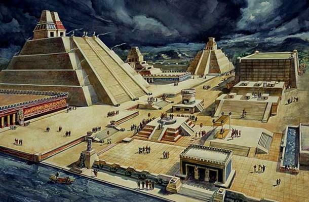 The great city of Tenochtitlan (public domain)