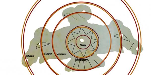 The jade eagle also appears to draw the inner solar system. Credit: Derek Cunningham