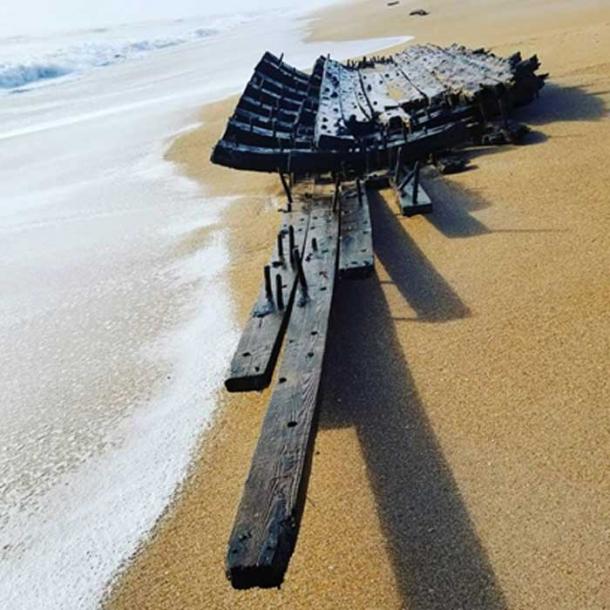 The large piece of debris was found washed ashore on a beach in Florida. (Source: St Johns County Sherrif’s Office)