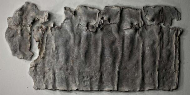 The lead curse scroll/tablet from Antioch. Source: Paula Artal-Isbrand used with permission of Alexander Hollmann