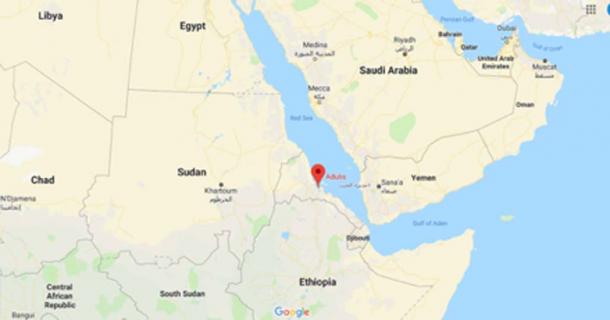 The location of Adulis in Eritrea, Africa