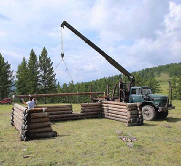 The log cabin was a recently reconstructed. (Nikita Konstantinov / Siberian Times)