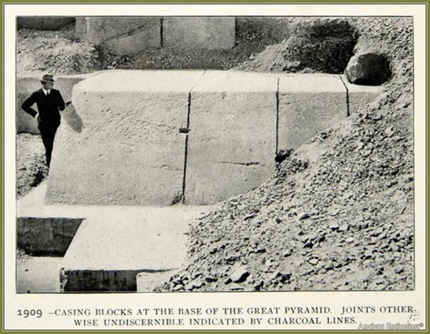 The massive casing stones of the Great Pyramid. In 832 AD the entire pyramid was still covered with them. (Author provided)