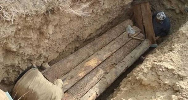 The mummy was returned to the ground in the area from which it came in a makeshift casket