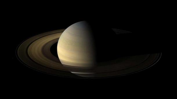 The planet Saturn, viewed by NASA's Cassini spacecraft during its 2009 equinox. Image Credit: NASA/JPL/Space Science Institute