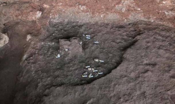 The remains of a hearth found at the site. (Image: CSSN)