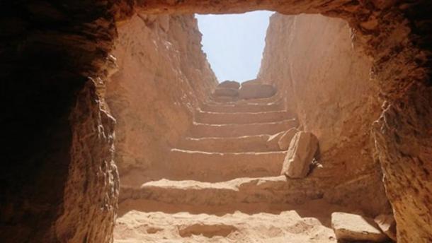The rock-cut tomb containing more than 30 mummies at the Aga Khan Mausoleum area on Aswan West Bank in Egypt. Credit: Ministry of Antiquities