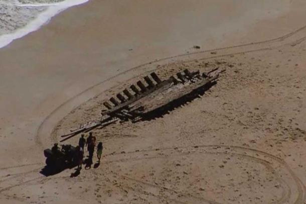 The shipwreck is thought to date to the 18th century. People fear it will not last long on the beach.