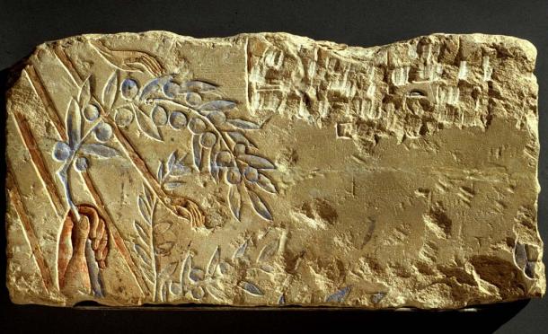 In this fragment, King Akhenaten offers an olive branch to the Aten. The slender, almost sensuous hand appears to be caressed by the hands of the sun’s rays. Amarna Period. Hermopolis (Ashmunein; Khemenu). Metropolitan Museum of Art, New York. (Public Domain)