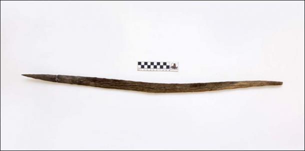 The spear tip, almost 90cm in length and seemingly still sharp enough to kill. Picture: The Siberian Times