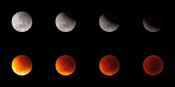 The steady progression of an eclipse as the Moon drifts into the Earth’s shadow, June 16, 2011. 