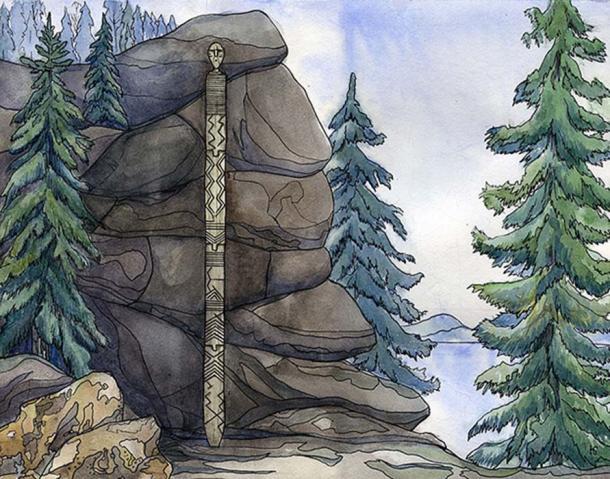 The stunning idol is three times as old as the Egyptian pyramids. Drawings: Nina Belanova, Sasha Skulova. Picture: Olga Gertcyk, The Siberian Times
