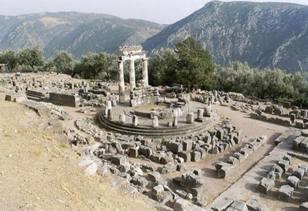 The tholos at the Delphi archaeological site, Phocis, Greece. 