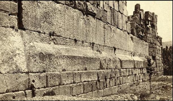 The three hewn stones known as the ‘trilithon’ which lay in the base of the Jupiter Baal Temple ruins each weigh an estimated 800 tons. (Author provided)