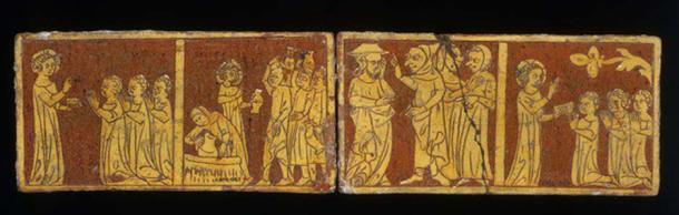 The two Tring Tiles at the Victoria and Albert Museum. (Victoria and Albert Museum)