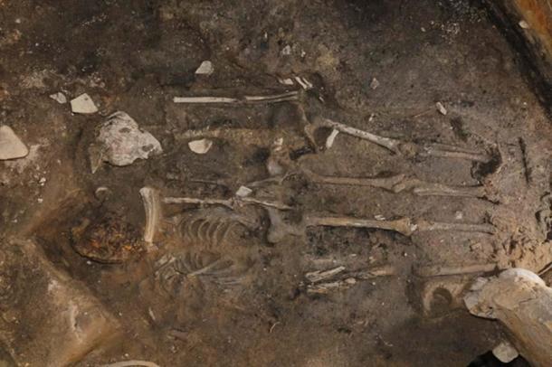The two skeletons that were recently found in Gyeongju, South Korea.