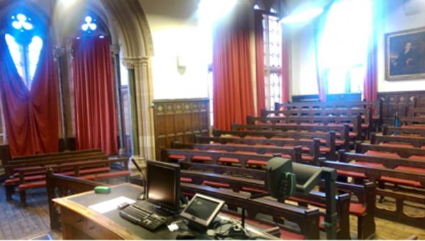 The university’s senate room where Sir William had once lectured.