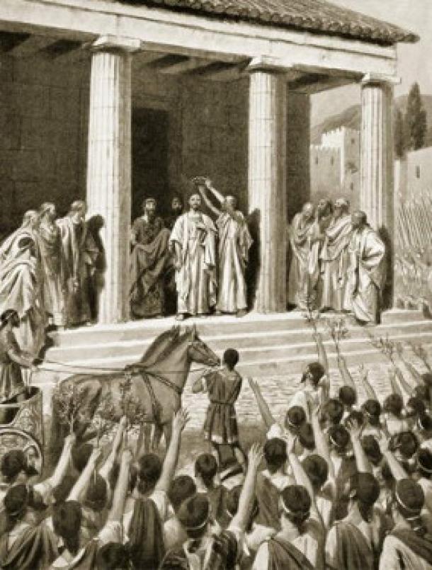 Themistocles honored at Sparta, illustration from 'Hutchinson's History of the Nations', 1915 