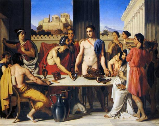 Theseus recognized by his father by Jean-Hippolyte Flandrin