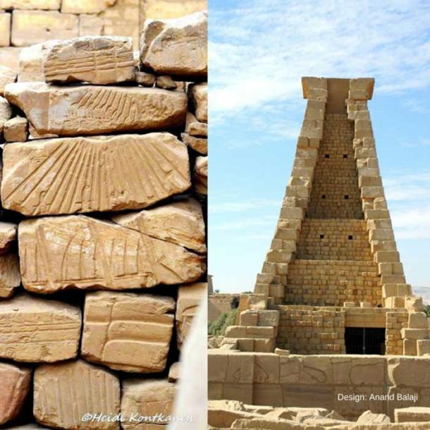 Thousands of Talatat lie in the precincts of Karnak Temple today. It will take a Herculean effort to piece together this massive Amarna-era jigsaw puzzle. However, we have learned much from many assembled blocks. (Right) The Ninth Pylon built by King Horemheb using Talatat blocks from Akhenaten’s structures as fill. (Photo: Francesco Gasparetti)
