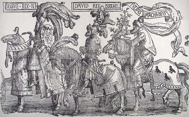 The Three Jewish Worthies: Joshua, David, and Judas Maccabeaus.
