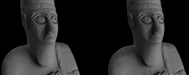 Three-dimensional models created using data recorded via white light scanning (left) and photogrammetry (right).