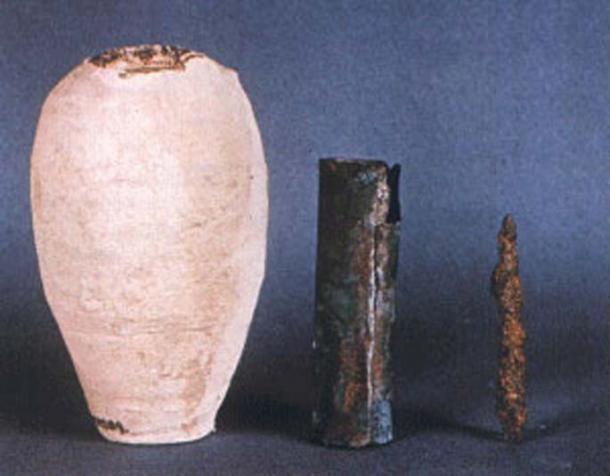 Three pieces of the Baghdad Battery. 