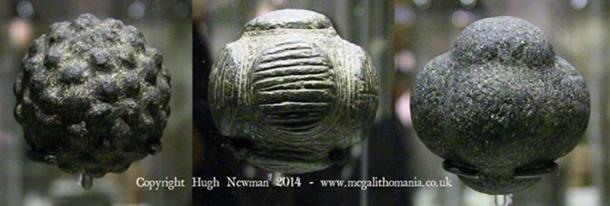 Figure 10. Three stone spheres on display at the British Museum, London