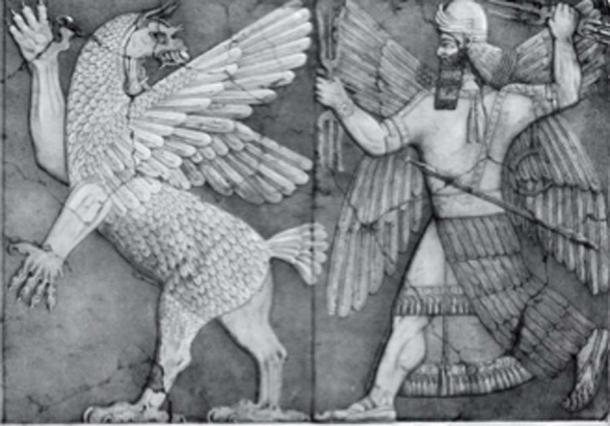 Tiamat and Marduk from an Assyrian bas-relief at Nimrud. (Georgelazenby / Public Domain)