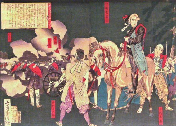 According to legend, Muramasa’s blades had the power to kill members of the Tokugawa family. Pictured: Tokugawa Yoshinobu of the Tokugawa clan organizing defenses at the Imperial Palace in 1864 