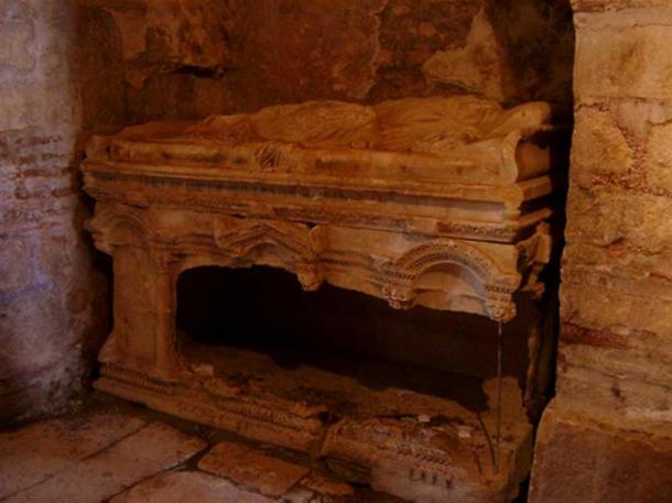 Tomb in Saint Nicholas Church, Demre, that once housed remains previously believed to be Saint Nicholas