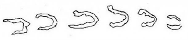 Tracing of the “Devil’s Hoofmarks,” sent in a letter by Reverend G.M. Musgrave from Exmouth, East Devon, included in the papers collected by Reverend H.T. Ellacombe.