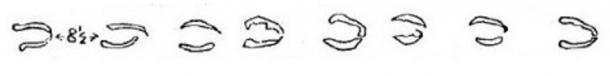 Tracing of the “Devil’s Hoofmarks,” included in the papers collected by Reverend H.T. Ellacombe, who was vicar of the parish of Clyst St. George in Devon, England, from 1850 to 1885.