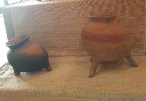 Tripod ceramics which were discovered at the site. (Alicia McDermott)