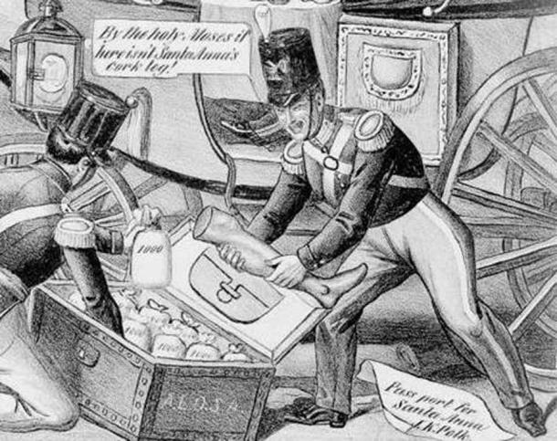 Las tropas capturan la pierna de Santa Anna (Edward Williams Clay/Public Domain)