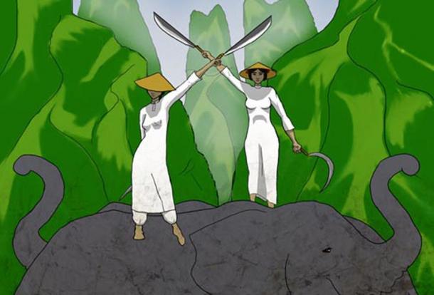 The Trung Sisters. (DeeDraws / DeviantArt)