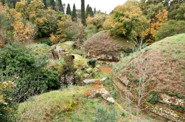 Tumulus tombs in the 'City of the Dead'. 